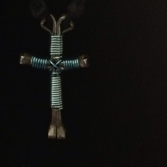 Handmade cross on leather cord BOGO FREE 💥 - Picture 3 of 5